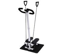 Stepper de fitness noir - Machine à stepper d'exercice - Avec guidon - Pour la maison, l'appartement, le bureau, le salon, la salle de sport - 29 x 39 x 110 cm