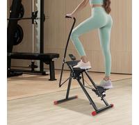 Stepper d'escalier compact pliable - Machine d'escalade verticale avec pédales et guidon réglables - Appareil de fitness pour l'entraînement cardio à la maison - Charge maximale : 100 kg - Noir