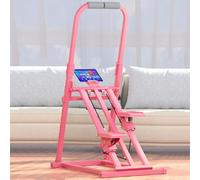 Stepper d'escalier pliable avec écran LCD et guidon pour entraînement complet du corps - Équipement de fitness compact à domicile