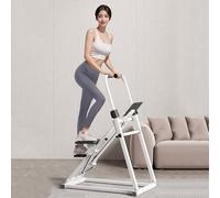 Stepper d'escalier pliable avec écran LCD et guidon pour entraînement complet du corps - Équipement de fitness compact à domicile