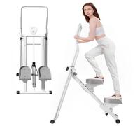 Stepper d'escalier pliable avec écran LCD, monte-guidon réglable, machine d'escalade verticale compacte pour salle de sport à domicile
