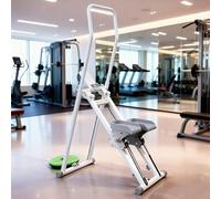 Stepper Escalier，Appareil d'exercice Vertical Pliable avec Écran LCD, Bandes De Résistance avec Support De Téléphone, Monte-escalier Pliable Entraînement Complet Entraînement À Domicile(White)