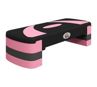Stepper Fitness Aerobic Hauteur Reglable Surface Antiderapante 80 X 31 X 20 Cm Noir Rose