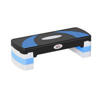HOMCOM Stepper Fitness Aérobic Hauteur réglable 10/15/20 cm Surface antidérapante 80 x 31 x 20 cm Noir Bleu