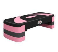 Stepper fitness aérobic - HOMCOM - hauteur réglable - surface antidérapante - 80 x 31 x 20 cm - noir rose clair