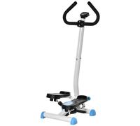 HOMCOM Stepper avec Guidon Stepper Fitness Appartement écran LCD résistance réglable Exercise Hanches Jambes lombes pour Maison Acier Blanc Bleu Noir