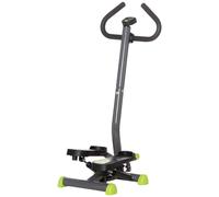 HOMCOM Stepper avec Guidon Stepper Fitness Appartement écran LCD résistance réglable Exercise Hanches Jambes lombes pour Maison Acier Gris, Vert, Noir