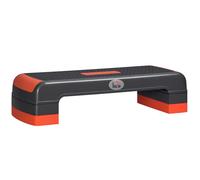 HomCom Stepper aérobic fitness hauteur réglable 3 niveaux 10/15/20 cm antidérapant gris/rouge