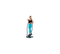 Hop-Sport Stepper fitness pliable HS-045S Slim avec poignées Nordic Walking avec Extenseurs, Résistance réglable, Ordinateur (Bleu)
