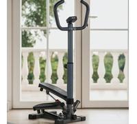 Stepper latéral JOCCA avec barre d'appui pour travailler les fessiers, les abdominaux et les jambes. Simule la montée d'escaliers grâce à des mouvements latéraux. Il est équipé de poignées rembourrées