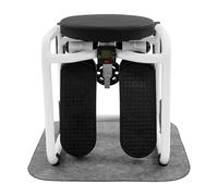 Stepper multifonction avec siège, mini stepper de sport pour la maison, fitness, hydraulique, avec bandes de résistance, affichage LED, entraînement complet du corps (noir, blanc)