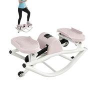 Stepper Oscillant, Machine Pas Latéral Va-et-Vient, Équipement Fitness Maison avec Sangles Main pour Genoux Jambes Hanches Abdos, Entraînement Corps Complet 15 Minutes, 19.29x10.63x9.06 Pouces