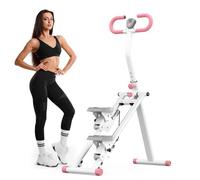 Stepper pour la Maison,Nouveau Stepper d'escalier 2025 pour Exercices de Gym à Domicile,grimpeur d'exercice Cardio Pliable Compact avec Largeur de foulée étendue,Guidon et pédales réglables (Blanc)