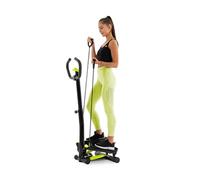 Hop-Sport Stepper Rotatif HS-055S Noble, Swing Side, Stepper avec poignées réglables, Cordes élastiques et Compteur (Noir/Lime) Noir/Lime G