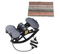 Stepper Swing, Stepper Haut en Bas Platzsparender Mini-Stepper Mit Widerstandsbander - Niedrigschlagiger Heimtrainer Mit Digitalem Monitor, Pedalier D Appartement(Black)