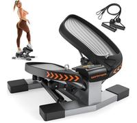 Stepper twist FED FITNESS avec bandes de résistance - Système hydraulique, hauteur réglable et écran LCD - Charge 150 kg
