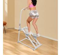 Stepper vertical - Machine d'escalade avec résistance réglable à 3 niveaux - Pédale et guidon - Appareil de fitness compact et pliable - Pour la maison, le cardio - Jusqu'à 100 kg (blanc)