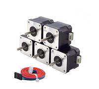 STEPPERONLINE Moteur pas à pas Nema 17 bipolaire 42 Ncm 1,5 A 42 x 42 x 39 mm 4 fils avec 1 m de câble et connecteur pour imprimante 3D/fraiseuse CNC, noir,5PCS