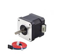 STEPPERONLINE Moteur pas à pas Nema 17 bipolaire 42 Ncm 1,5 A 42 x 42 x 39 mm 4 fils avec 1 m de câble et connecteur pour imprimante 3D/fraiseuse CNC, noir
