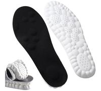 Steppers Massage Insoles for Men Women, 4D Cloud Massage Shoe Stepprs Insoles, Breathable Memory Foam, Fits All Shoe Types (Black, M(Women 9-10.5 / Men 7.5-9))