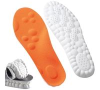 Steppers Massage Insoles for Men Women, 4D Cloud Massage Shoe Stepprs Insoles, Breathable Memory Foam, Fits All Shoe Types (Orange, XL(Men 10.5-12))