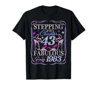 Stepping Into 43 Fabulous Since 1983 43rd Birthday Women T-Shirt
