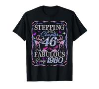 Stepping Into 46 Fabulous Since 1980 46th Birthday Women T-Shirt