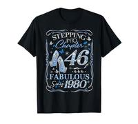 Stepping Into 46 Fabulous Since 1980 46th Birthday Women T-Shirt