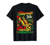 Stepping Into Black History Month Talons Hauts Filles Femmes T-Shirt