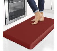 StepRite Tapis de cuisine anti-fatigue, antidérapant, confortable, résistant aux taches, imperméable, pour cuisine, bureau, épaisseur 2 cm, rouge, 81,3 x 50,8 cm