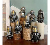 Stepsin Statue de garde des nains de jardin - Sculpture médiévale de chevalier Templier pour décoration d'intérieur