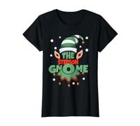 Stepson GNOME de Famille Assorti - Pyjama de Noël Amusant T-Shirt Graphique avec Valeur, Femme, Noir, S
