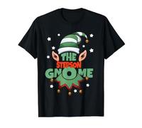 Stepson GNOME de Famille Assorti - Pyjama de Noël Amusant T-Shirt Graphique avec Valeur, Homme, Noir, M