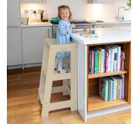 Stepup Baby Tour d Observation Enfant | Tour d’Apprentissage à 3 hauteurs réglables | Tour d'observation Montessori avec Pieds Anti-Bascule | pour Enfants de 18 Mois à 5 Ans - Bois Naturel