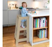 Stepup Baby Tour d Observation Enfant | Tour d’Apprentissage à 3 hauteurs réglables | Tour d'observation Montessori avec Pieds Anti-Bascule | pour Enfants de 18 Mois à 5 Ans - Verni