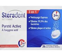 Steradent Comprimés nettoyants pour prothèses dentaires Pureté Active – 36 comprimés