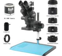 Stéréo-microscope trinoculaire, grossissement 7x à 90x, oculaire super grand angle 30 mm, kit 4K 48MP