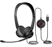 Stereo Usb Headset With Enc (Ac-204Enc) ¿ Environmental Noise Cancelation,Audio For Calls & Music,In-Line Control Module,Perfect For Call Center,Classroom,Home