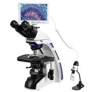 Stéréomicroscope, Microscope Composé Trinoculaire Professionnel, Zoom Biologique De Laboratoire, HD + LCD 7 Pouces VGA + Numérique Électronique Portable