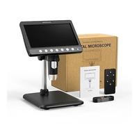 Stéréomicroscope, Microscope électronique numérique portable 5 MP, écran 7 pouces, photo et vidéo, avec 8 LED, zoom 1200x, batterie for laboratoire