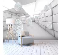 Stéréoscopique Visuel Extension Blanc Géométrique Sphère Papier Peint 3d Moderne Soie Texturée Haut De Gamme IdéAl Pour Le Salon Et La Chambre à Coucher-200cm×140cm