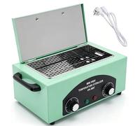 Stérilisateur à air chaud 300 W avec minuterie, chaleur sèche réglable de 50 à 220 °C, capacité de 1,5 l pour outils à ongles, outils cosmétiques, outils de coiffure, dentiste, salon de beauté - Vert