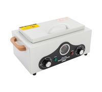 Stérilisateur à haute température 300 W Chaleur sèche haute température 2,5 l avec plateau et anneaux ronds pour outils de manucure Couverts en acier inoxydable Blanc Noir