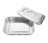 Stérilisateur à Instruments Couvercle et Plateau Perforé | Surface Polie Résistante, Poignée Anneau Pratique, Ventilation Réglable, Rangement Organisé pour Outils de Manucure