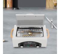 Stérilisateur à sec avec minuterie jusqu'à 100 °C pour tuer E. coli/S. aureus, boîte de nettoyage à haute température pour outils en métal avec température réglable (50-220 °C)/temps (0-60 min)