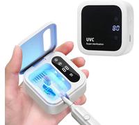 Stérilisateur de Brosse à Dents UV 2 en 1,Séchage Automatique 99,9% Anti-Bactérien,Support Mural sans Perçage, Portable à Bas Bruit, Batterie 1000mAh,Hygiène Bucco-Dentaire Salle de Bain (Blanc)