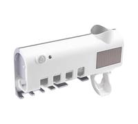 Stérilisateur de brosses à dents - Support pour brosses à dents avec lumière UV - Distributeur automatique de dentifrice, installation facile sans perçage