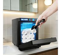 Stérilisateur UV 5L et chauffe-serviettes, chambre en aluminium à chauffage rapide 150W, professionnel pour l'hygiène des spas et salons de beauté White