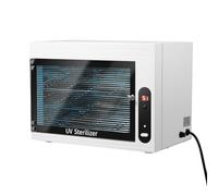 Stérilisateur UV, armoire de désinfection UV 6 W avec réglage de la minuterie, 10 l, grand stérilisateur à 2 couches, pour vêtements, serviettes, 34,2 x 21,5 x 25 cm