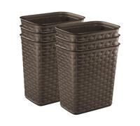 Sterilite 10220012 2 Gallon/7.6 Liter Rectangular Vanity Wastebasket, Black/White, 12-Pack